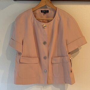 🆕 Jones New York Collection Short Sleeve Blazer, Blush Pink, Size 10